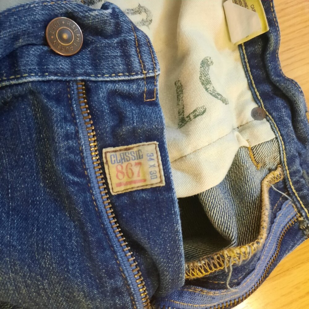 Polo Ralph Lauren 867 Jeans Men's Size 34X30 Denim Blue Classic Fit Leather Tag - Picture 10 of 10